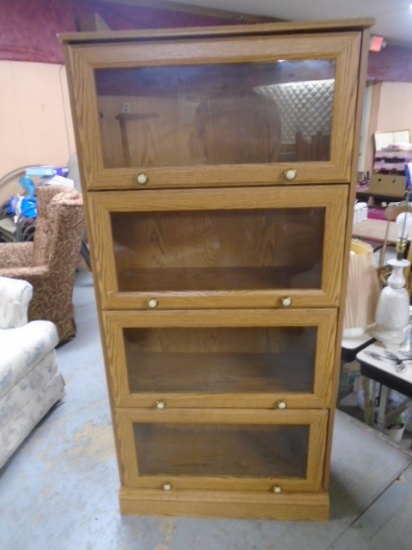 4 High Glass Front Barrister Bookcase
