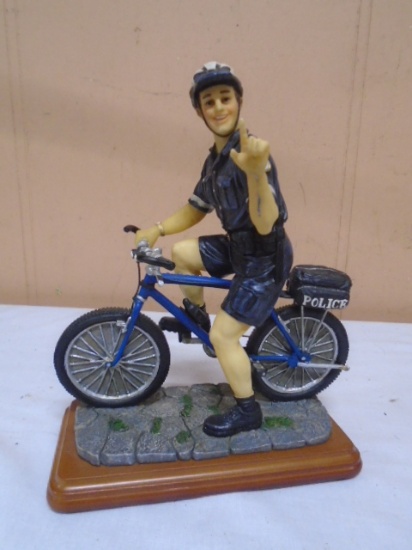Vanmark Blue Hats of Bravery "Bike Patrol" Policeman Figurine