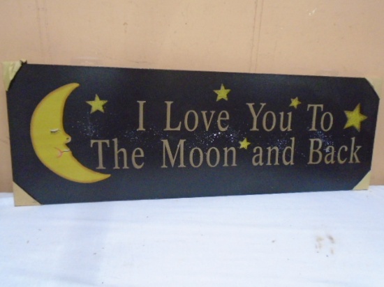 I Love You to the Moon and Back Wooden Wallart