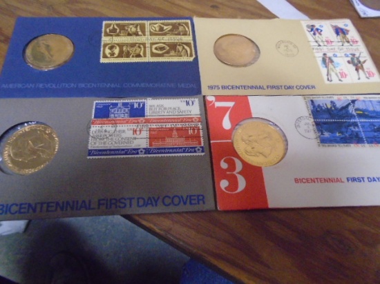 Group of 4 First Day of Cover Bicentennial Medals