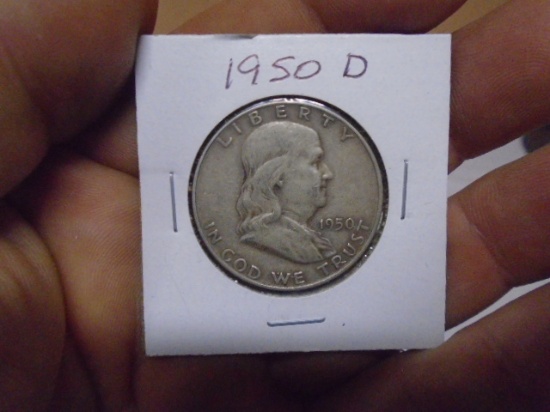 1950 D-Mint Silver Franklin Half Dollar