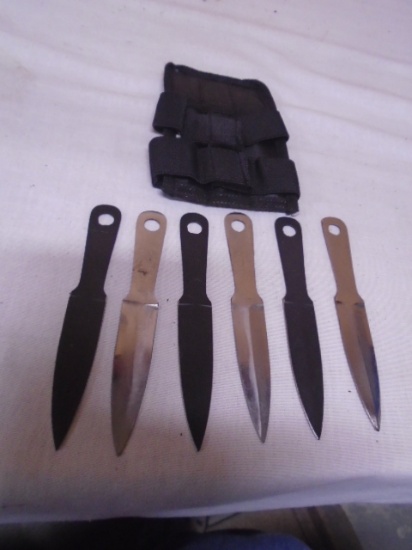 6 Pc. Set of Throwing Knives w/Sheath