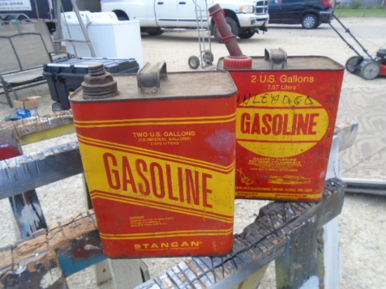 (2)Vintage Metal 2 Gallon Gas Cans