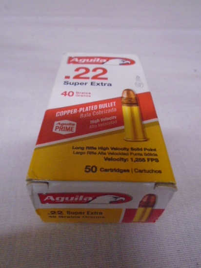 50 Round Box of Aguila .22 LR Super Extra Rimfire Cartridges