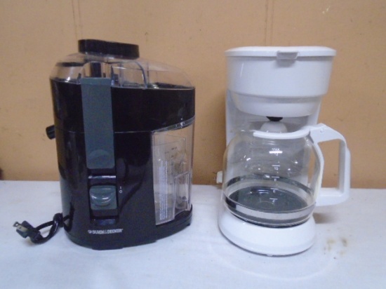Black and Decker Electric Juicer and 12 Cups Coffee Maker