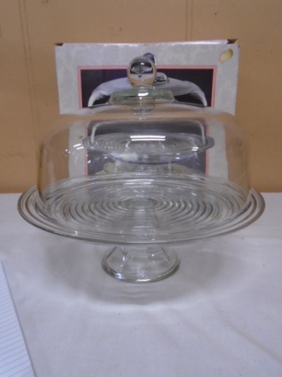 Savoir Faire 2 Pc. Glass Dome Cake Stand