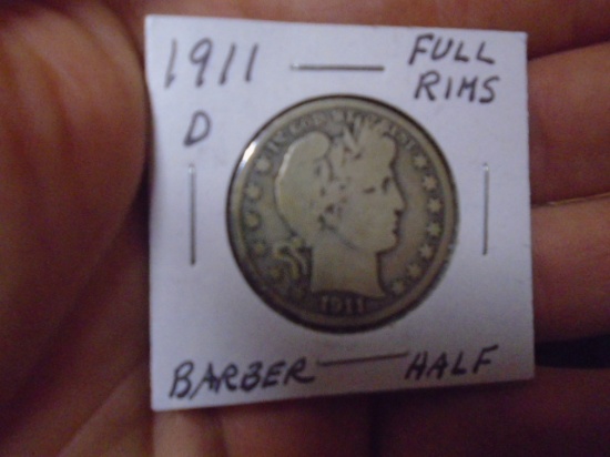 1911 D-Mint Barber Silver Half Dollar