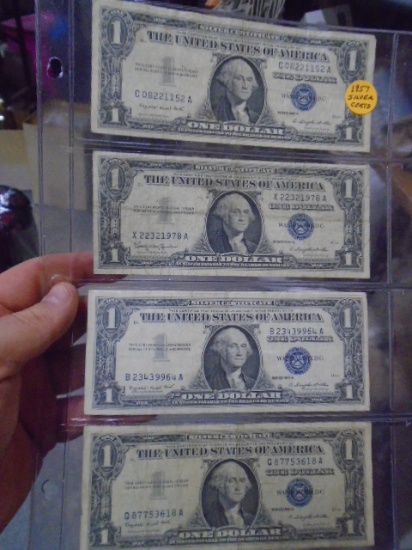 Group 0f (4) 1957 1 Dollar Silver Certificates