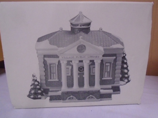 Department 56 Village Public Library Hand Painted Ceramic Lighted House