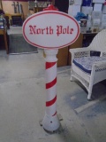 Vintage Lighted Blow Mold North Pole Sign