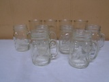 Set of (4) Glass Drinking Glasses and (6) Pint Glass Ball Mugs