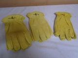 3 Brand New Pair of Rough Rider Leather Work Gloves