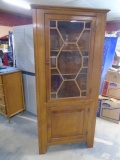 Beautiful Solid Wood Glass Front Corner Cabinet