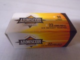 50 Round Box of Armscor .22 LR Rimfire Cartridges