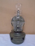 Vintage Metal Oil Lamp w/Wall Mount and Reflector