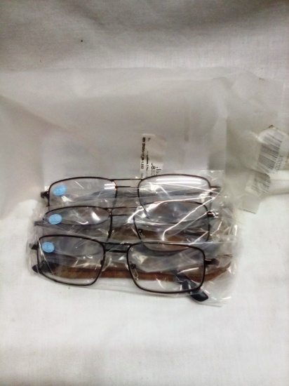Qty. 3 Pair Wire Frame Prescription Reading Glasses Power +1.5