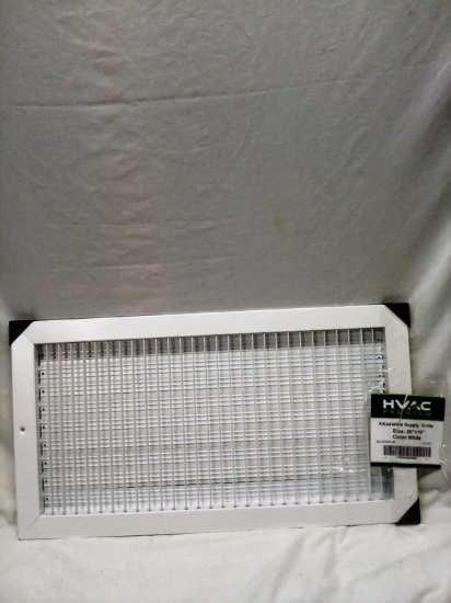 20"x10" White HVAC Premium Adjustable Supply Grille