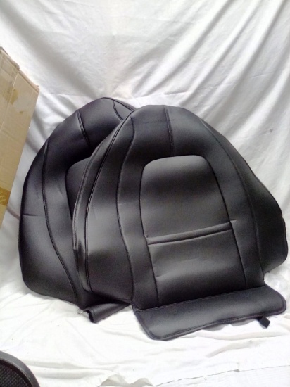 Pair of Black Leather Car Seat Covers