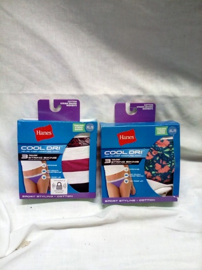 Qty: 6 Pairs of Women's Hanes Cool Dri String Bikini Underwear