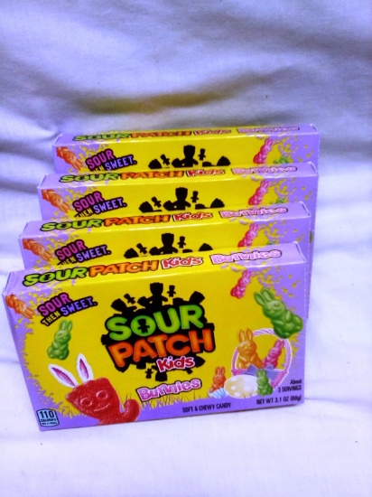 Qty. 4 Sour Patch Bunnies 3.1 Oz Packs