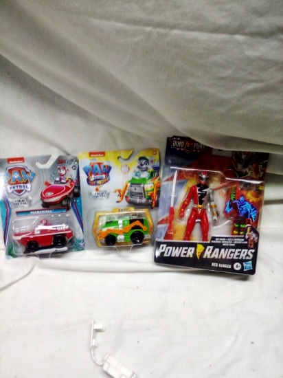 Red Power Ranger, Marshall & Rocky Paw Patrol Cars