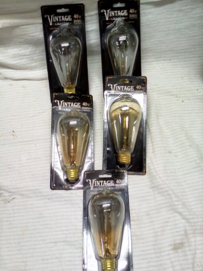 Qty. 5 Vintage 40W Light Bulbs