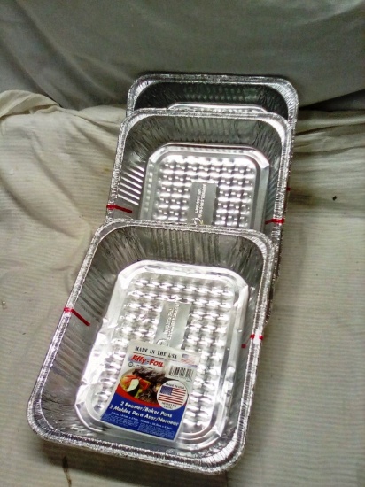 Qty. 6 Jiffy Foil USA Made Aluminum Roaster Pans