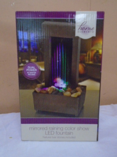 Home Elements Mirrored Raining Color Show LED Fountain