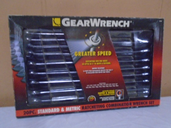 20pc Standard & Metric Gearwrench Ratcheting Combination Wrench Set