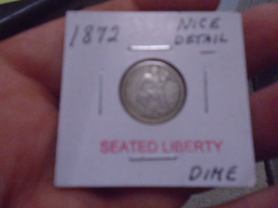 1872 Seated Liberty Dime