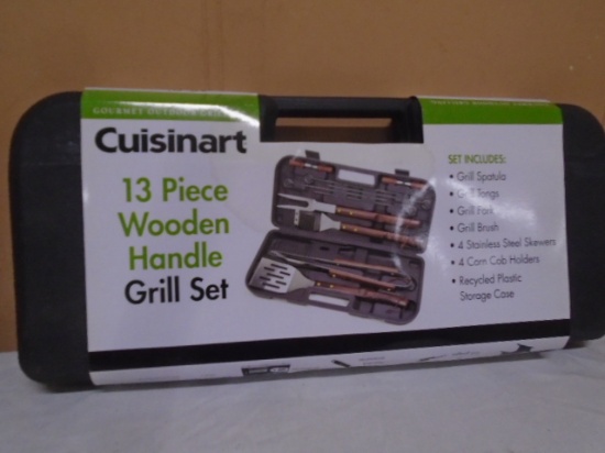 Cuisinart 13pc Wooden Handle Grill Tool Set
