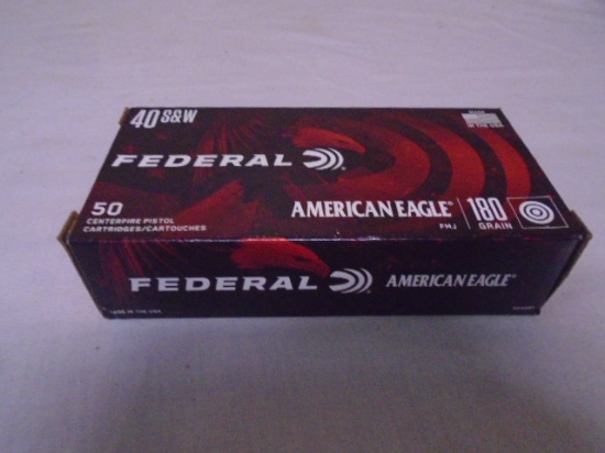 50 Round Box of Federal 40 S&W Centerfire Pistol Cartridges