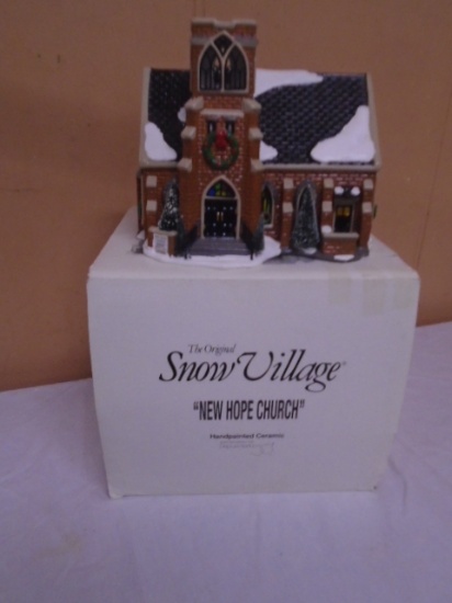Department 56 Hand Painted Lighted Ceramic New Hope Church