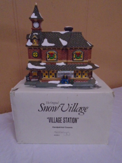 Department 56 Hand Painted Lighted Ceramic Village Station