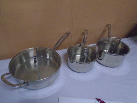 3pc Stainless Steel Cuisinart Pan Set