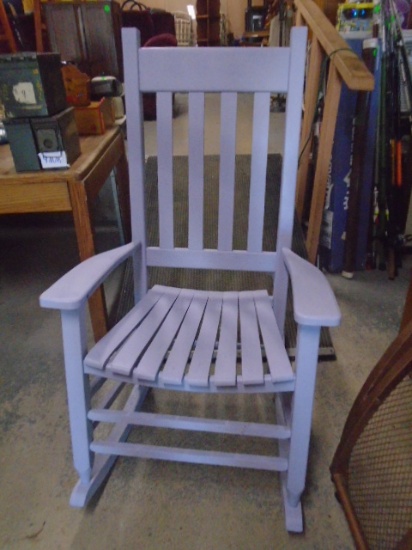 Gray Painted Wooden Rockign Chair