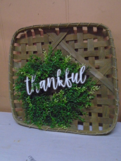 "Thankful" Decorative Tobacco Basket Wall Décor
