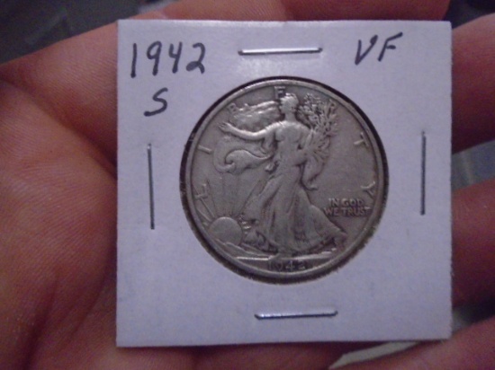 1942 S Mint Silver Walking Liberty Half Dollar