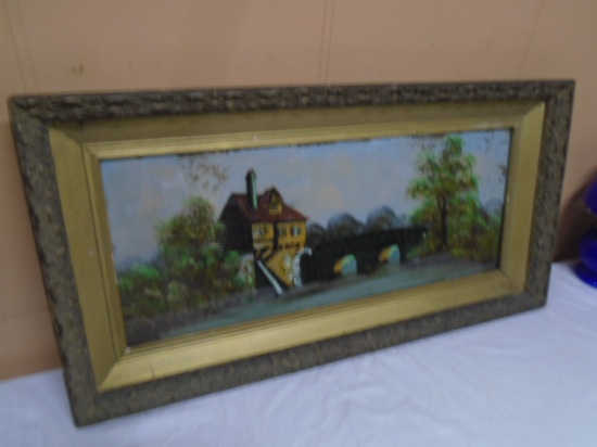 Antique Framed Reverse Painted Picture