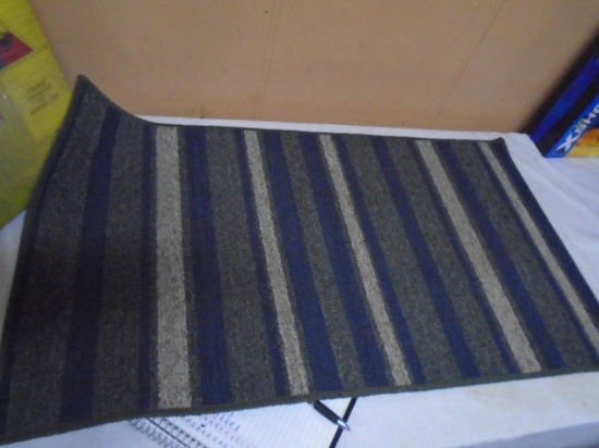 Striped Rubber Backed Area Rug