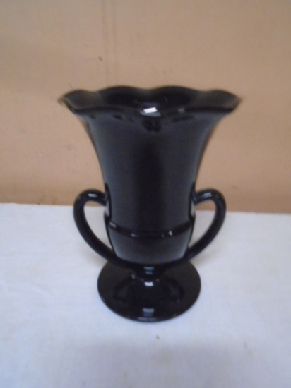 Black Amethyst Double Handle Vase