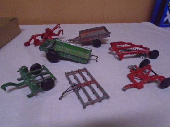 7pc Group of Vintage Metal Farm Toys