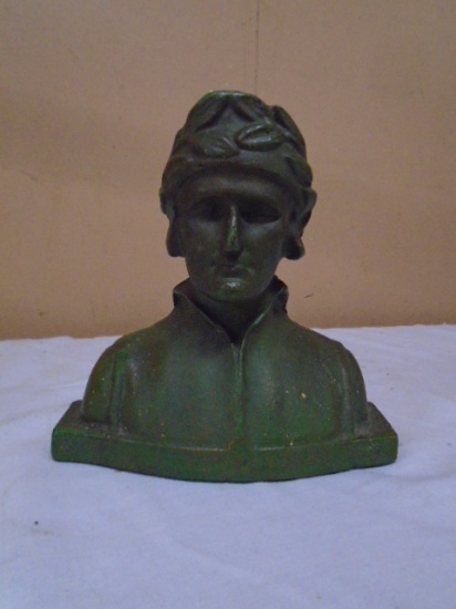 Vintage Cast Iron Dante Italian Poet Head Bust