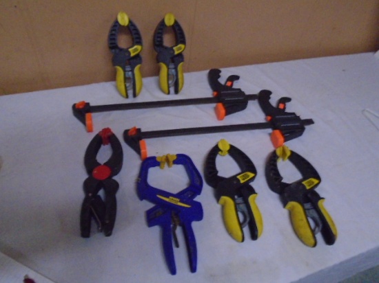 8pc Group of Assorted Wood Clamps