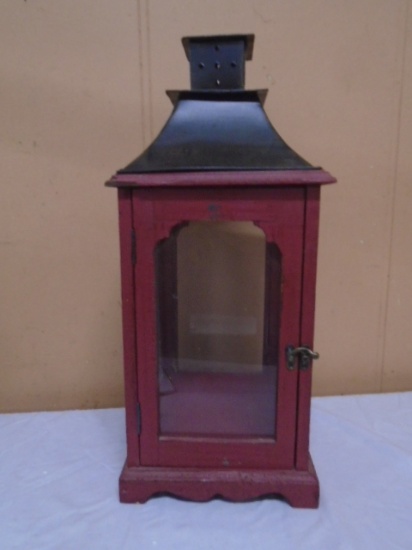 Beautiful Wood-Metal & Glass Candle Lantern