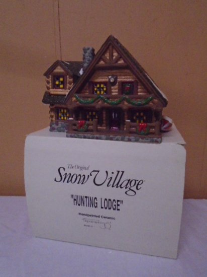 Department 56 Hand Painted Lighted Ceramic Hunting Lodge House