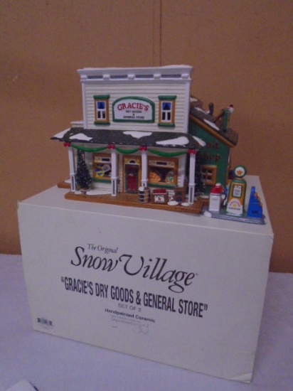 Department 56 Hand Painted Lighted Ceramic Gracie's Dry Goods & General Store