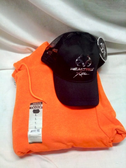 Mens L Open Trails Sweatshirt & RealTree Snap Back Hat