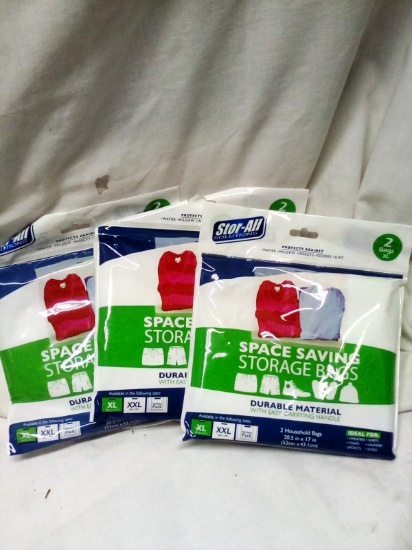 Qty. 3 Packs Stor-All Size XXL Space Saving Storage Bags