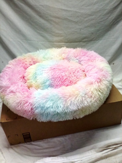 24" Round Rainbow Pet Bed